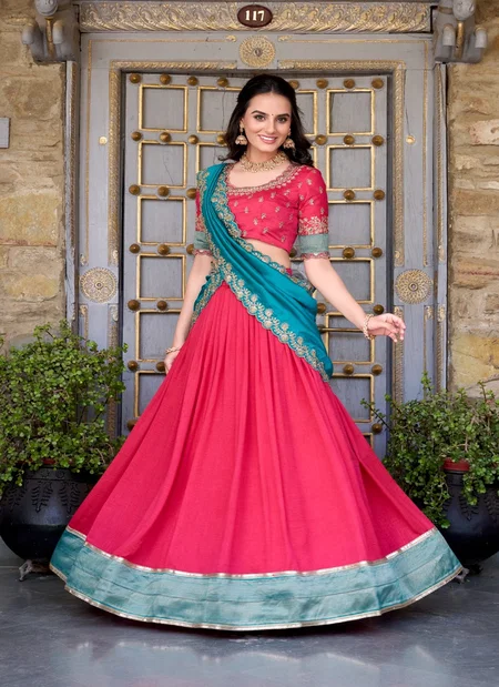Pranavi By Lnb2049 Vichitra Silk Lehenga With Lehenga Dupatta Online Wholesale